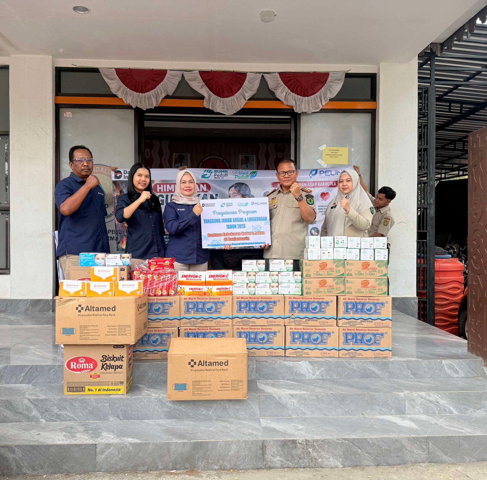 Bencana Asap Mengancam, Pelindo Kalsel Pasok Logistik dan Nutrisi Tim Satgas Karhutla