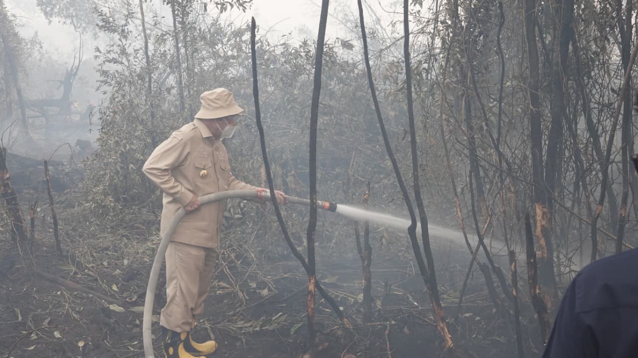 Dikepung Karhutla, Pasien RSJ Sambang Lihum Dievakuasi: Gubernur Kalsel Kerahkan Ekskavator Buka 20 Hektare Lahan Proteksi