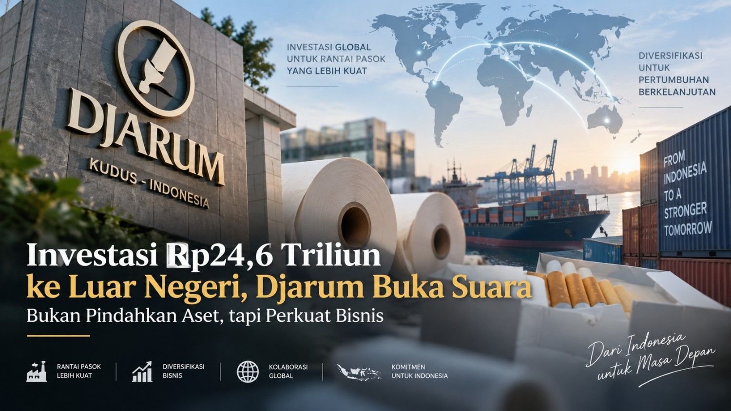 Ilustrasi investasi Djarum Rp24,6 triliun ke luar negeri untuk diversifikasi bisnis dan memperkuat rantai pasok.